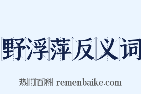 野浮萍反义词是什么意思的图片